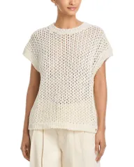 ヘルノ レディース アウター ニット・セーター Hernopenwork Short Sleeve Sweater Off White オフホワイトのサムネイル