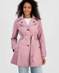 【送料無料】 ロンドンフォグ レディース ジャケット・ブルゾン アウター Womens SingleBreasted Hooded Belted Trench Coat SMOKY DUSKのサムネイル
