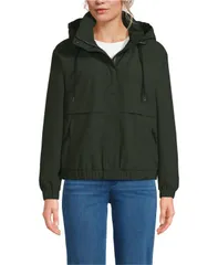【送料無料】 ランズエンド レディース ジャケット・ブルゾン アウター Womens Squall Full Zip Jacket Darkest olive