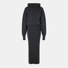 ジャクエムス レディース アウター ニット・セーター マキシ Jacquemus Womens Jacquard Knitted Maxi Jumper Dress Dark Grey グレーのサムネイル