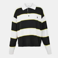 アレキサンダー・マックイーン メンズ トップス ポロシャツ コントラスト Alexander McQueen Mens Rugby Contrasting Collar Polo Shirt BlkIのサムネイル