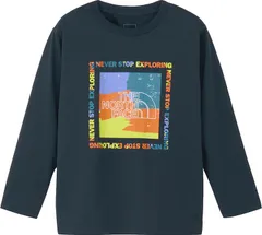 ザ・ノース・フェイス THE NORTH FACE アウトドア キッズ ロングスリーブイーエスゲットモテッドティー 子供 ジュニア 長袖 Tシャツ トップス 吸汗速乾 抗菌防臭 UV 紫外線カット 普段着 キャンプ 運動  NTJ825 UN アーバンネイビー