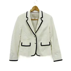 バナナリパブリック テーラードジャケット ストレッチ アウター 白 黒 レディース 2サイズ ホワイト×ブラック Banana Republic 【中古】