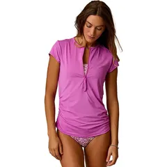 カーブデザイン レディース 水着 トップのみ 半袖 Carve Designs Dawson ShortSleeve Rashguard Womens Violet バイオレット