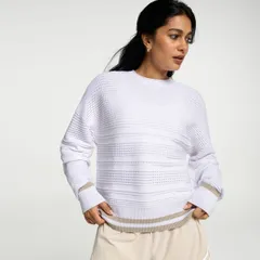 キャリー レディース アウター ニット・セーター CALIA Womens Crew Sweater Pure White ホワイト