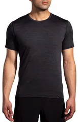 ブルックス メンズ トップス シャツ Brooks Mens Luxe Short Sleeve Shirt Deep Black ブラックのサムネイル
