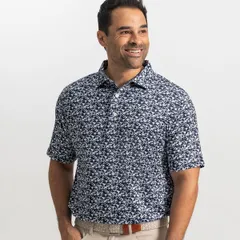 フットジョイ メンズ トップス ポロシャツ FootJoy Mens Hidden Palm ProDry Performance Golf Polo NavyWhite ホワイトのサムネイル