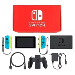 【中古】ニンテンドースイッチハード Nintendo Switch本体 カラーカスタマイズ [2019年8月モデル]/Joy-Con(L/R)ネオンブルー/Joy-Conストラップ：ネオンイエロー