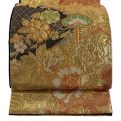 AA3美品袋帯 六通柄 多彩糸 花柄 振袖向き 正絹 着物 - メルカリ