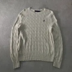 100 ポロラルフローレン ベージュ ケーブル編み ニット
