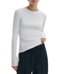 ラグアンドボーン レディース トップス Tシャツ ニット rag bone Thessential Rib Long Sleeve Knitee White ホワイトのサムネイル