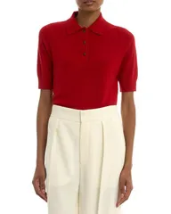 ヴィクトリア ベッカム レディース トップス シャツ ウール Victoria Beckham Polo Collar Merino Wool Shirt Cardinal Red レッドのサムネイル