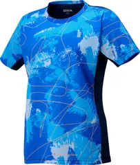 ゴーセン GOSEN テニス レディースゲームシャツ トップス 半袖Tシャツ 吸汗速乾 消臭 日本ソフトテニス連盟審査合格品 日本バドミントン協会審査合格品 着替え 部活 クラブ活動  T2555 20 ブルー
