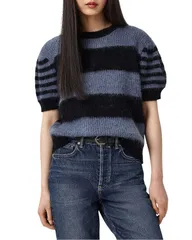 オールセインツ レディース アウター ニット・セーター クルーネック ALLSAINTS Clem Crewneck Sweater Blackblue ブラックのサムネイル