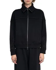 ザディグ エ ヴォルテール レディース アウター パーカー・スウェット シャツ Zadig Voltaire Milly Studded Zip Sweatshirt Black ブラックのサムネイル