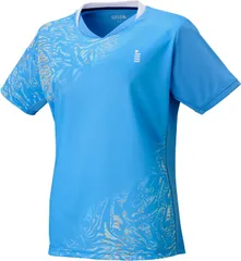 ゴーセン GOSEN テニス レディースゲームシャツ トップス 半袖Tシャツ 吸汗速乾 消臭機能 日本ソフトテニス連盟審査合格品 日本バドミントン協会審査合格品 着替え 部活 クラブ活動  T2543 14 ライトブルー