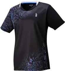 ゴーセン GOSEN テニス レディースゲームシャツ トップス 半袖Tシャツ 吸汗速乾 消臭機能 日本ソフトテニス連盟審査合格品 日本バドミントン協会審査合格品 着替え 部活 クラブ活動  T2543 39 ブラック