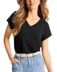 トッミーバハマ レディース トップス Tシャツ Vネック Tommy Bahama Kauai V Neck Tee Black ブラックのサムネイル