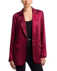 アクア レディース アウター ジャケット・ブルゾン サテン ブレザー AQUA Satin Blazer Exclusive Dark Cherry