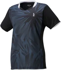 ゴーセン GOSEN テニス レディースゲームシャツ トップス 半袖Tシャツ 吸汗速乾 日本ソフトテニス連盟審査合格品 日本バドミントン協会審査合格品 着替え 部活 クラブ活動 サークル  T2553 39 ブラック