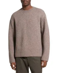 セオリー メンズ アウター ニット・セーター クルーネック ウール Theory Wool Blend Crewneck Sweater Grey Melange グレー