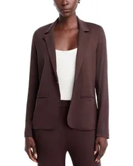 マジェスティック レディース アウター ジャケット・ブルゾン ブレザー ニット Majestic Filatures Knit One Button Blazer Coffee コーヒーのサムネイル