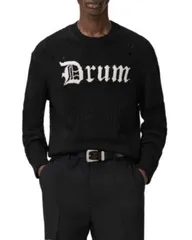 オールセインツ メンズ アウター ニット・セーター グラフィック ALLSAINTS Drum Roll Graphic Sweater BlackChalk チョークのサムネイル