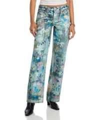フリーピープル レディース ボトムス デニムパンツ ローライズ フラワー柄 ジーンズ フラワー Free People We The Free Tennessee Low Rise Illusions Jeans in Floral Canvas Floral