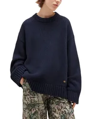 ガニー レディース アウター ニット・セーター クルーネック ウール GANNI Chunky Mixed WoolBlend Crewneck Sweater Sky Captainのサムネイル
