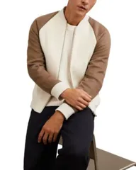 レイス メンズ アウター ジャケット・ブルゾン REISS Color Block Jacket Off WhiteTan オフホワイト