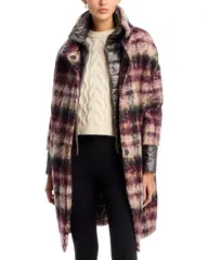 ヘルノ レディース アウター コート Herno Check Woven Coat RedAntracite レッドのサムネイル