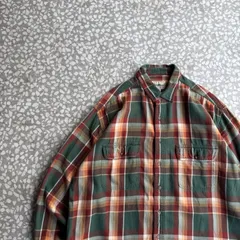 Eddie Bauer / 90’s plaid check shirt 最高カラー　エディーバウアー　長袖チェックシャツ　白タグ　アメカジ　プレイドシャツ　オールシーズン　Y2K グランジ　シャドーチェック
