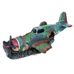 Saki&Masa アクアリウム 水槽 オブジェ リアル 隠れ家 模型 置物 オーナメント 水槽用 装飾 熱帯魚 爬虫類 カメ シェルター 洞窟 (戦闘機) [戦闘機]