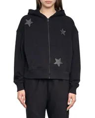 ザディグ エ ヴォルテール レディース アウター パーカー・スウェット Zadig Voltaire Mia ZipMO AO Stars Embellished Hoodie Black ブラックのサムネイル