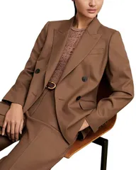 レイス レディース アウター ジャケット・ブルゾン ブレザー REISS Double Breasted Blazer Tan タン