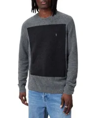 オールセインツ メンズ アウター ニット・セーター クルーネック ALLSAINTS Lobke Knit Crewneck Sweater Charcoal Grey チャコールのサムネイル