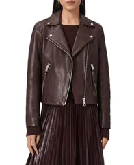 オールセインツ レディース アウター ジャケット・ブルゾン レザー ALLSAINTS Dalby Leather Biker Jacket Oxblood Red レッド