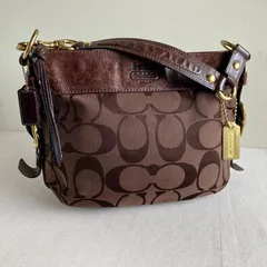 Rare Coach Zoe Brown Op Art Signature Jacquard Hobo Shoulder Bag Y2K Gold Hardware