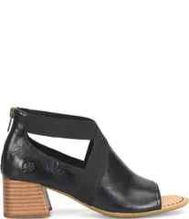 ボーン レディース シューズ パンプス レザー Born Searing Leather Stretch Elastic Shooties Black ブラック