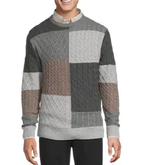 ダニエル クレミュ メンズ アウター ニット・セーター パッチワーク セーター Daniel Cremieux Signature Label The Highlands Collection Lonのサムネイル