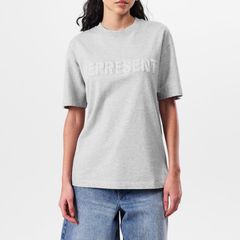 リプレゼント レディース トップス シャツ 刺繍 ロゴ Represent Womens Rep Boyfriend TShirtonal Embroidered Logo Grey Marl グレー