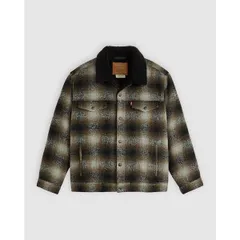 リーバイス メンズ アウター ジャケット・ブルゾン リラックスフィット デニム Levis Mens Levis Denim Sherpa Relaxed Fit Jacket BlckBrwn Plaid チェック