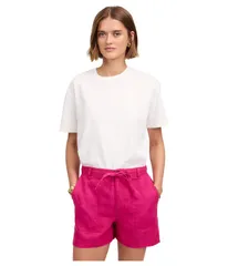 メイドウェル レディース ボトムス ハーフパンツ・ショーツ ショートパンツ リネン Madewell PullOn Drawstring Shorts in 100 Linen Modern Fuchsia フューシャ