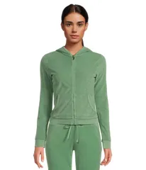 ジューシークチュール レディース アウター コート パイル ジャケット グラフィック Juicy Couture Washed Towel Terry Heritage Jacket With Graのサムネイル