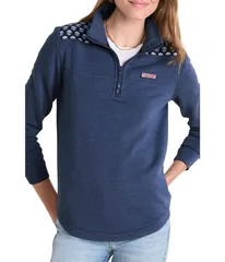 ヴァインヤードヴァインズ レディース アウター パーカー・スウェット シャツ Vineyard Vines Dreamcloth Shep Shirt Indigo HeatherAvi Block Print ヘザー