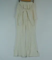 アイボリー トゥーインワン レース レイヤード パンツ