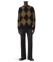 オールセインツ メンズ アウター ニット・セーター AllSaints Bower Crew BlackBrown ブラックのサムネイル