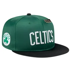 ニューエラ レディース アクセサリー 帽子 ヴィンテージ サテン Mens New Era Kelly GreenBlack Boston Celtics Throwback Satin Vintage Pin TwoTone 59FIFTY Fitted H