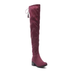 ロンドンラグ レディース シューズ ブーツ・レインブーツ London Rag Nople Womens ThighHigh Boots Dark Red レッド