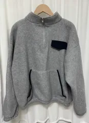起毛ハーフジッププルオーバー グレー
